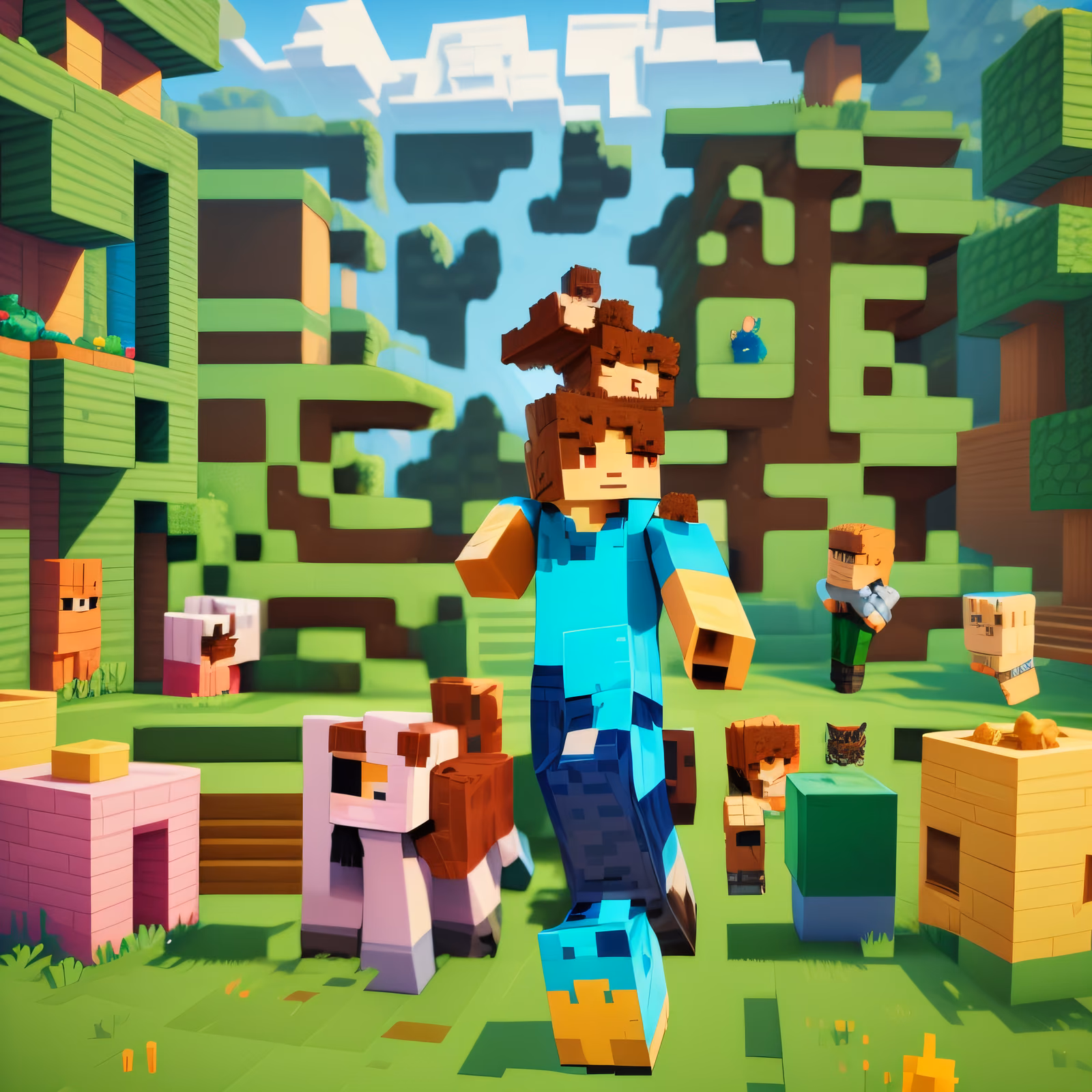 Блочный игровой мир: QR-код в стиле вокселей для постеров — изображение 1