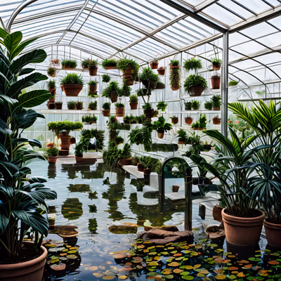 Greenhouse Pond Photorealistic QR Code Art — image 1