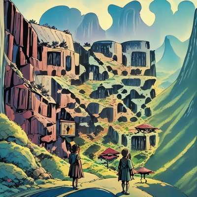 Cliff Village Comic Panel QR Code for Posters