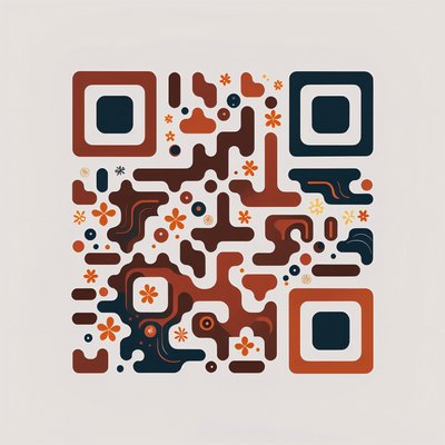 Абстрактные цветочные каракули: векторный QR-код для постеров