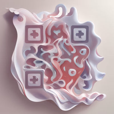 Flowing Wave Abstract 3D QR Code for Stickers — image 1