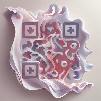 Текучие волны: абстрактный 3D QR-код для стикеров