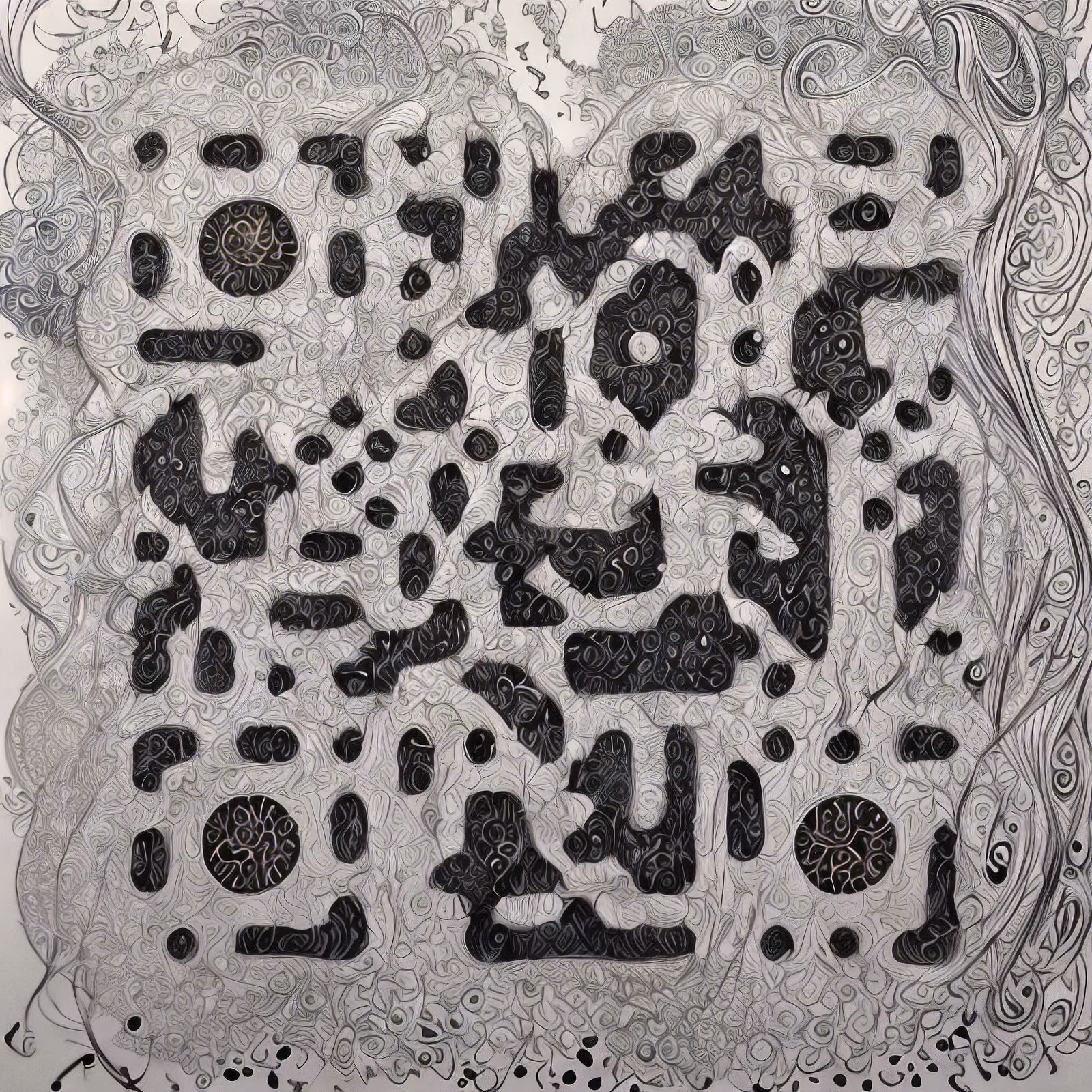 Intricate Zentangle Swirl Pattern Geometric QR Code Art — image 1