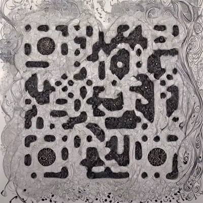 Intricate Zentangle Swirl Pattern Geometric QR Code Art — image 1