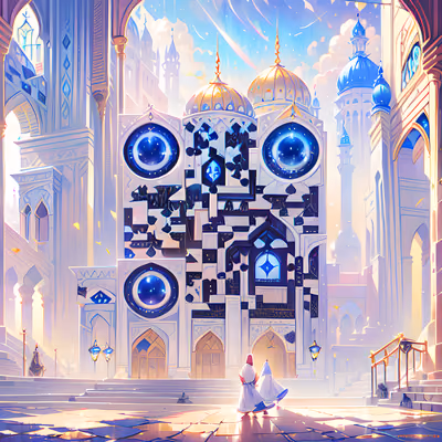 Fantasy Domed Palace City QR Code Art — image 1