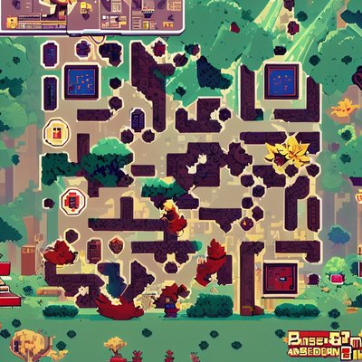 Pixel Forest Game Scene QR Code for Posters