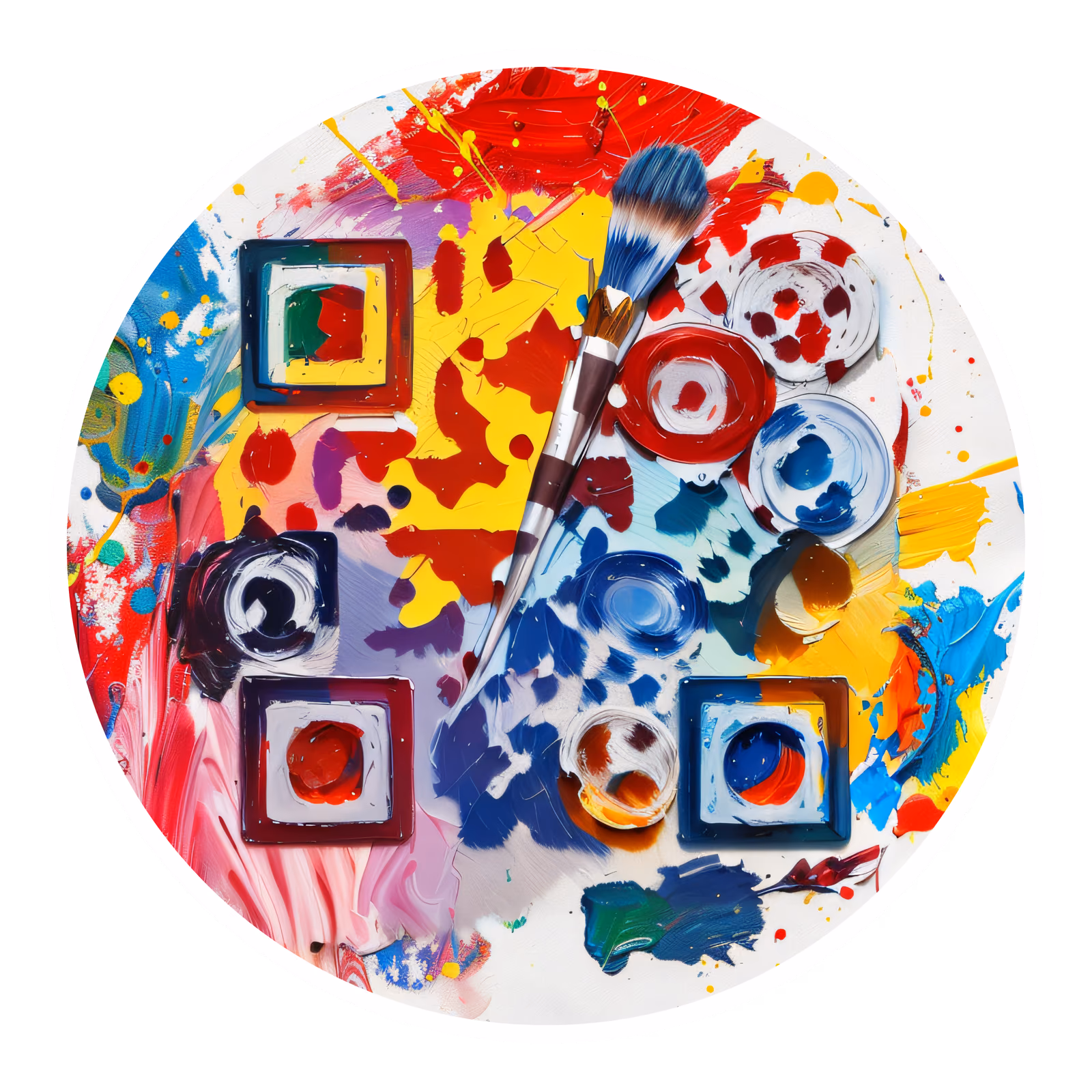 Paint Palette Splatter Abstract QR Code for Stickers — image 1