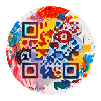 Paint Palette Splatter Abstract QR Code for Stickers — image 1