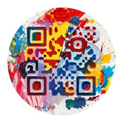 Paint Palette Splatter Abstract QR Code for Stickers