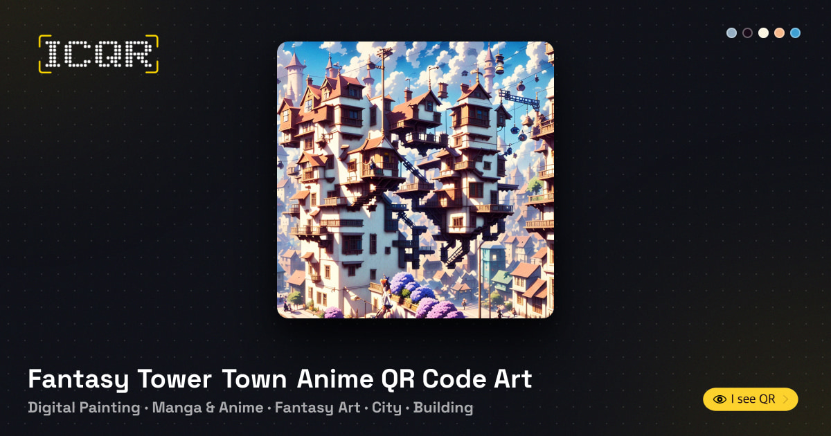 Fantasy Tower Town Anime QR Code