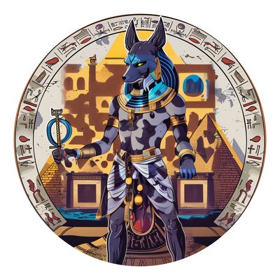 Anubis and Pyramids Vector QR Code for Stickers
