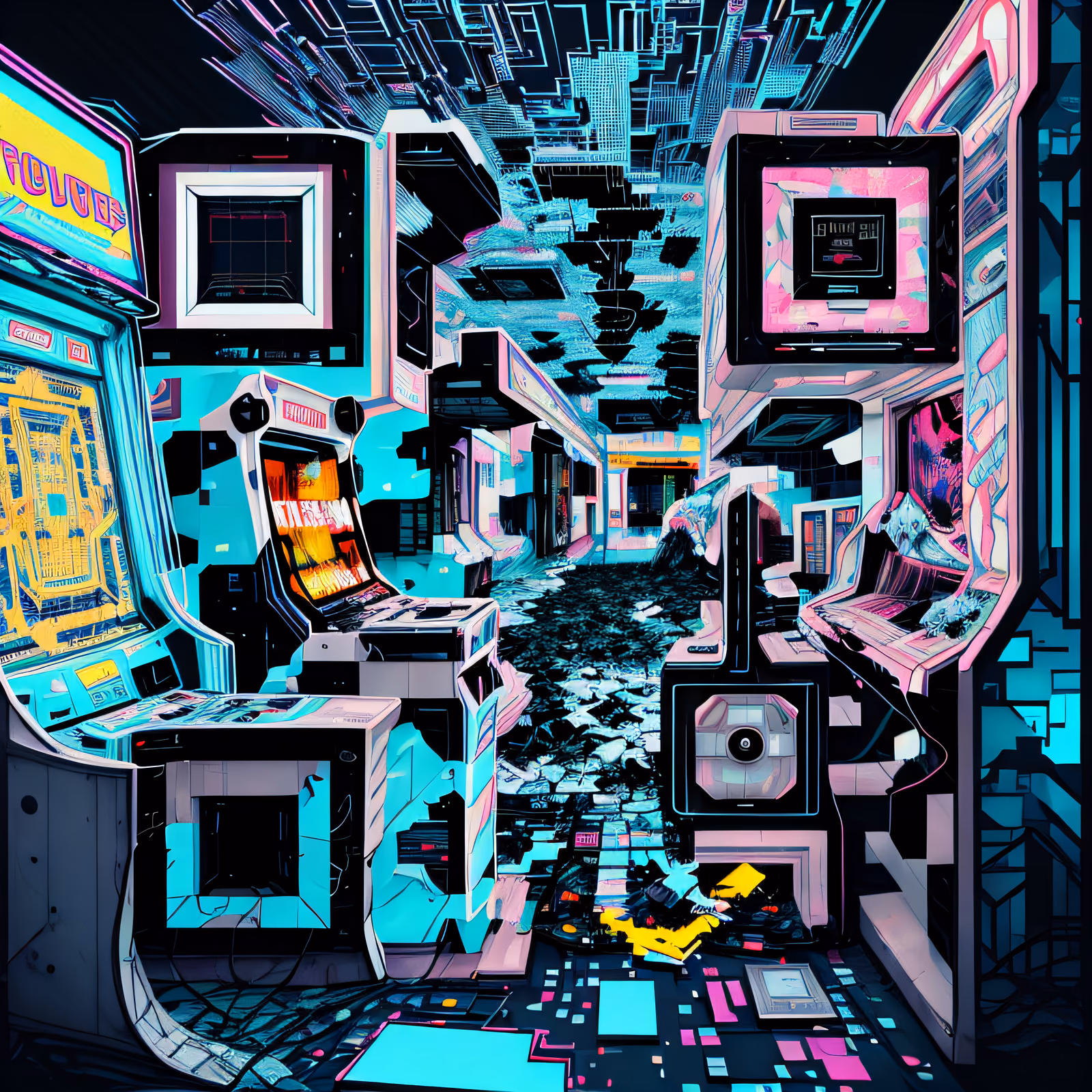 Glitch Arcade Cyberpunk QR Code for Posters — image 1