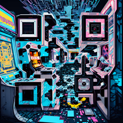 Glitch Arcade Cyberpunk QR Code for Posters — image 1