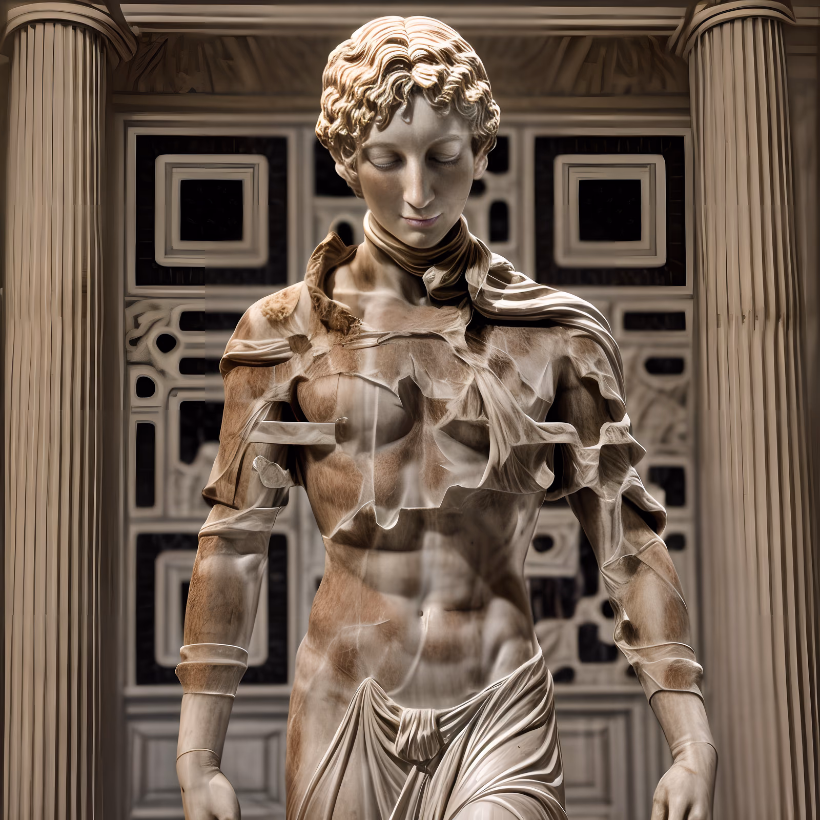 Classical Marble Statue Photorealistic QR Code Art — image 1