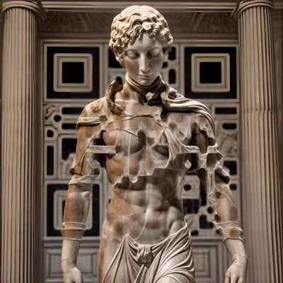 Classical Marble Statue Photorealistic QR Code Art — image 1