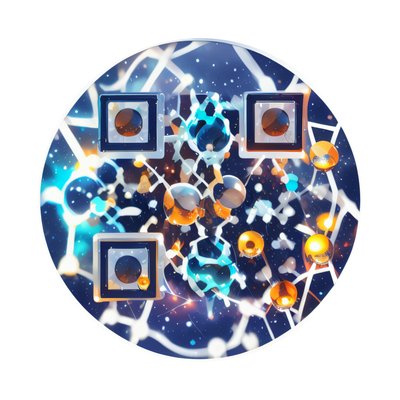 Molecular Network Vector QR Code for Stickers