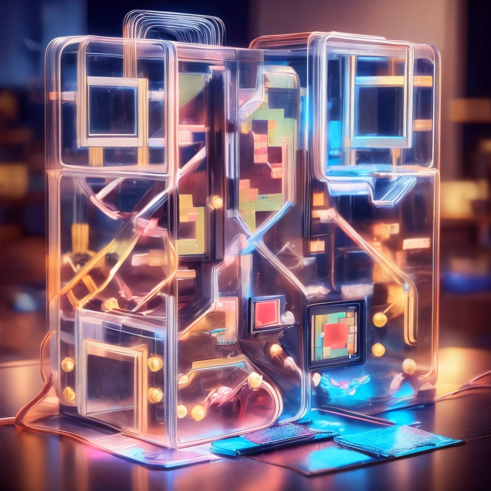 Glass Tech Cube 3D Render QR Code — image 1