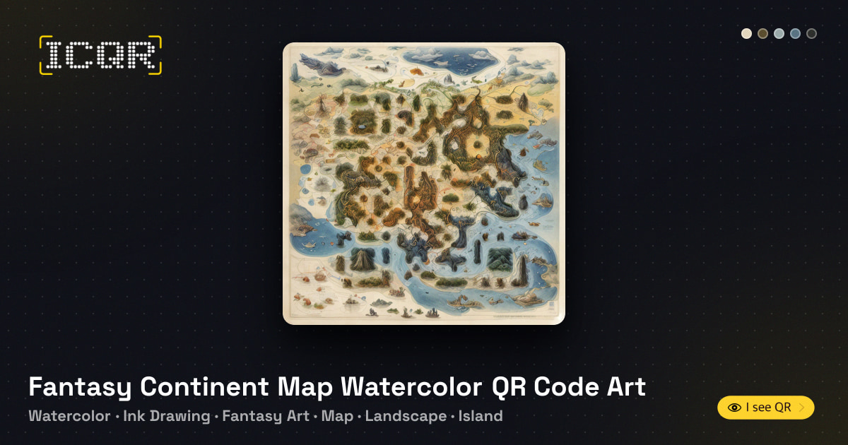 Fantasy Continent Map Watercolor