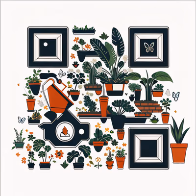 Garden Plants Vector Icon QR Code for Packaging — image 1