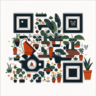 Garden Plants Vector Icon QR Code for Packaging
