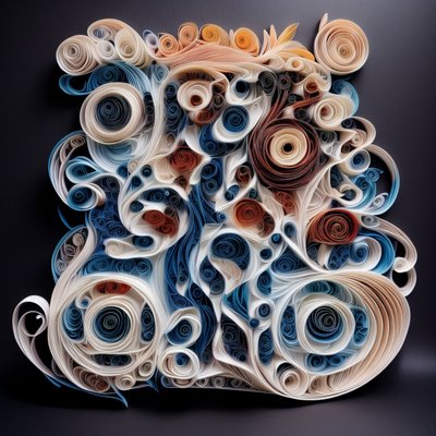 Coiled Paper Spiral Quilling Abstract QR Code Art