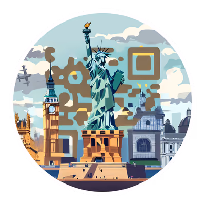 Landmarks Vector Illustration QR Code for Stickers — image 1