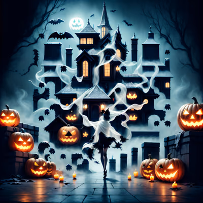 Haunted Mansion Halloween Ghost QR Code for Posters — image 1