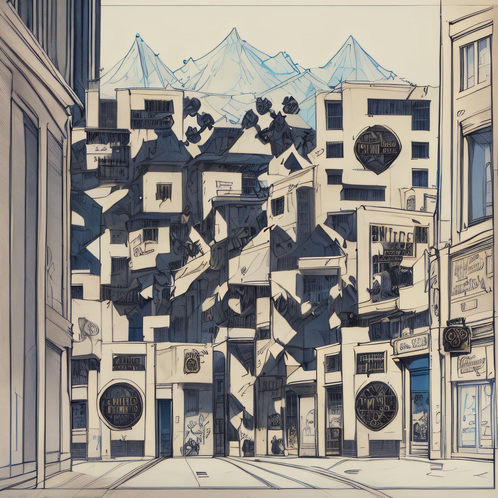 Comic Style City Street QR Code for Posters — image 1