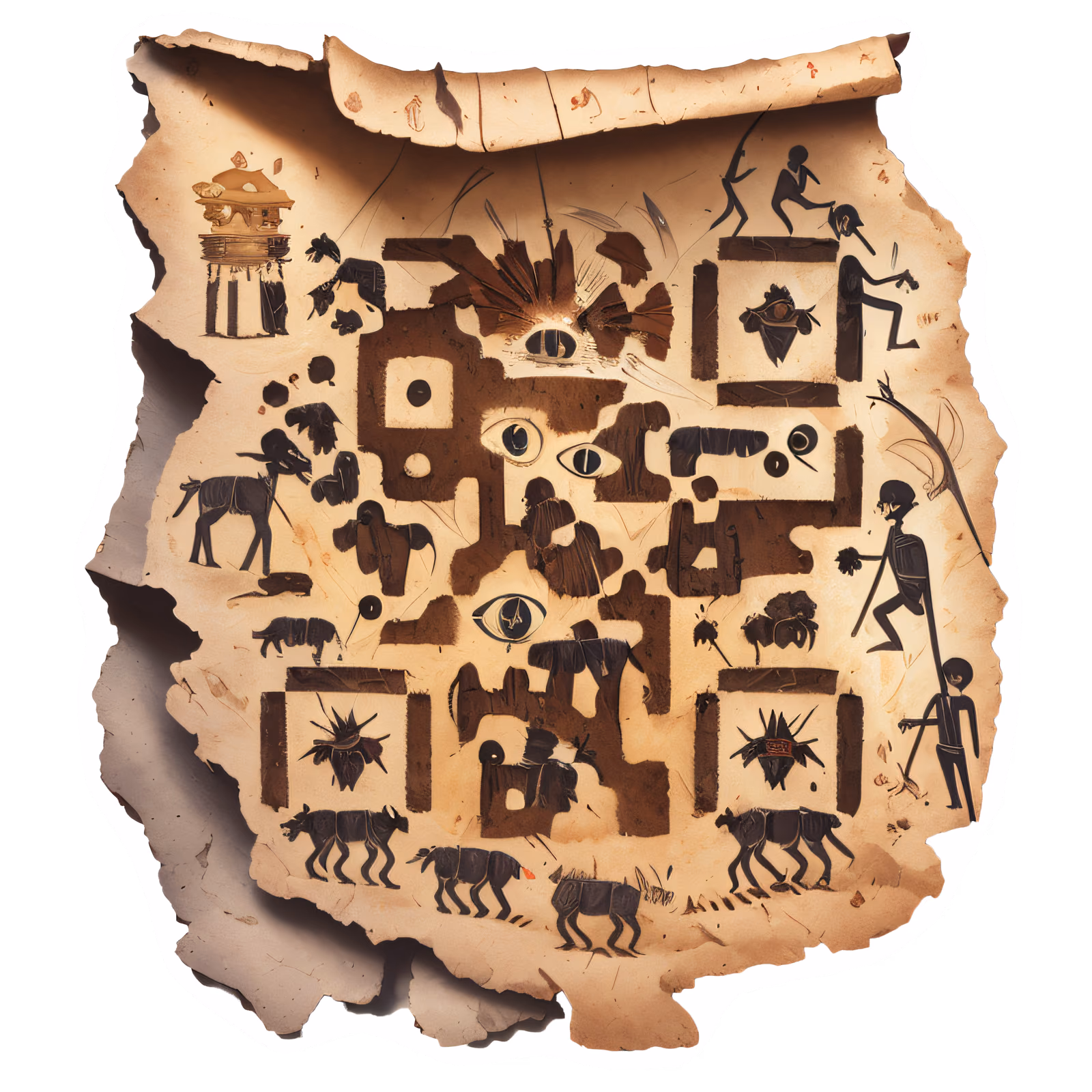 Cave Painting Parchment QR Code for Stickers — image 1