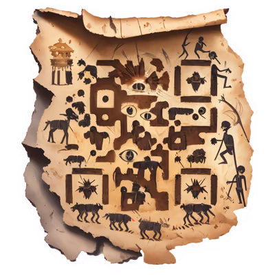 Cave Painting Parchment QR Code for Stickers — image 1