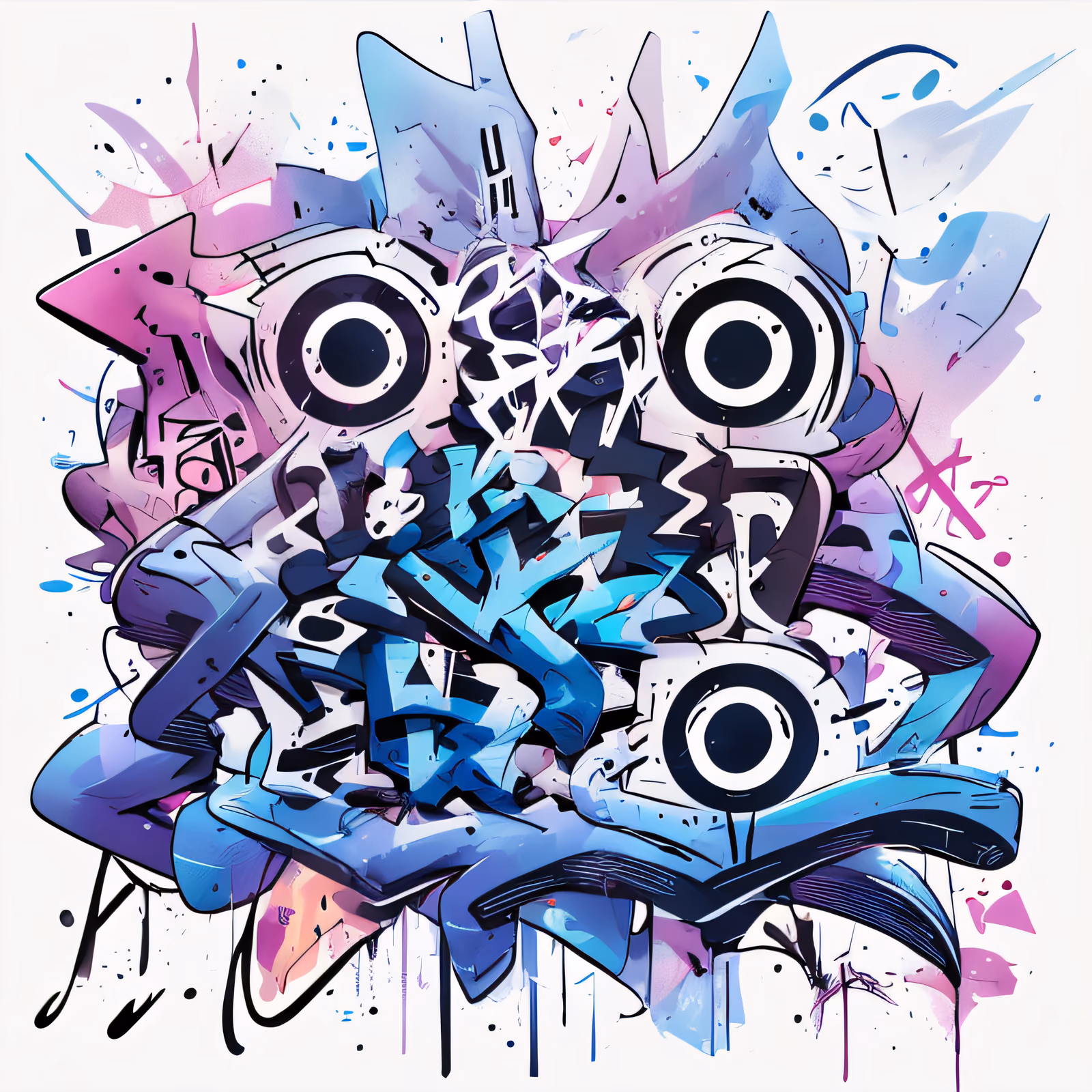 Graffiti Wildstyle Lettering Abstract QR Code for Apparel — image 1