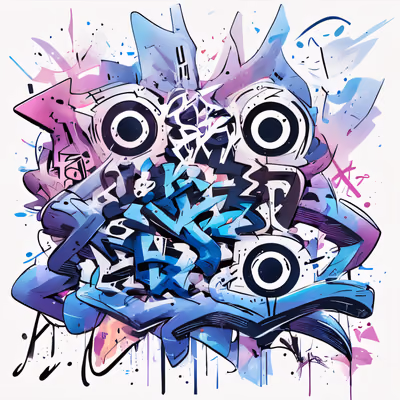 Graffiti Wildstyle Lettering Abstract QR Code for Apparel — image 1
