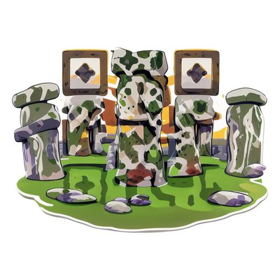 Standing Stone Circle Vector QR Code for Stickers