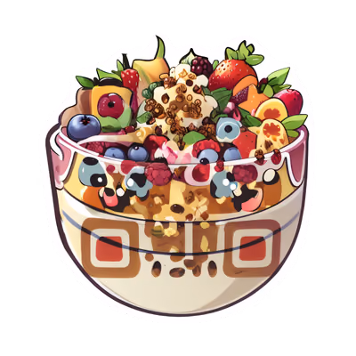 Smoothie Bowl Kawaii Vector QR Code for Stickers — image 1