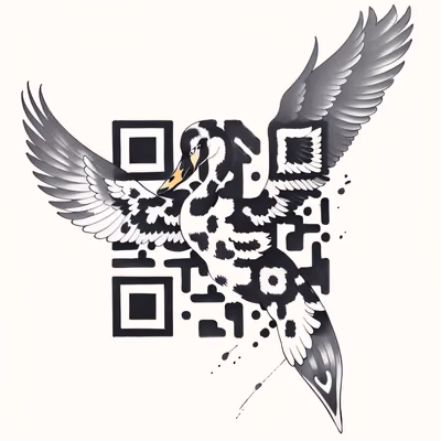 Swan Ink Tattoo QR Code for Temporary Tattoos — image 1