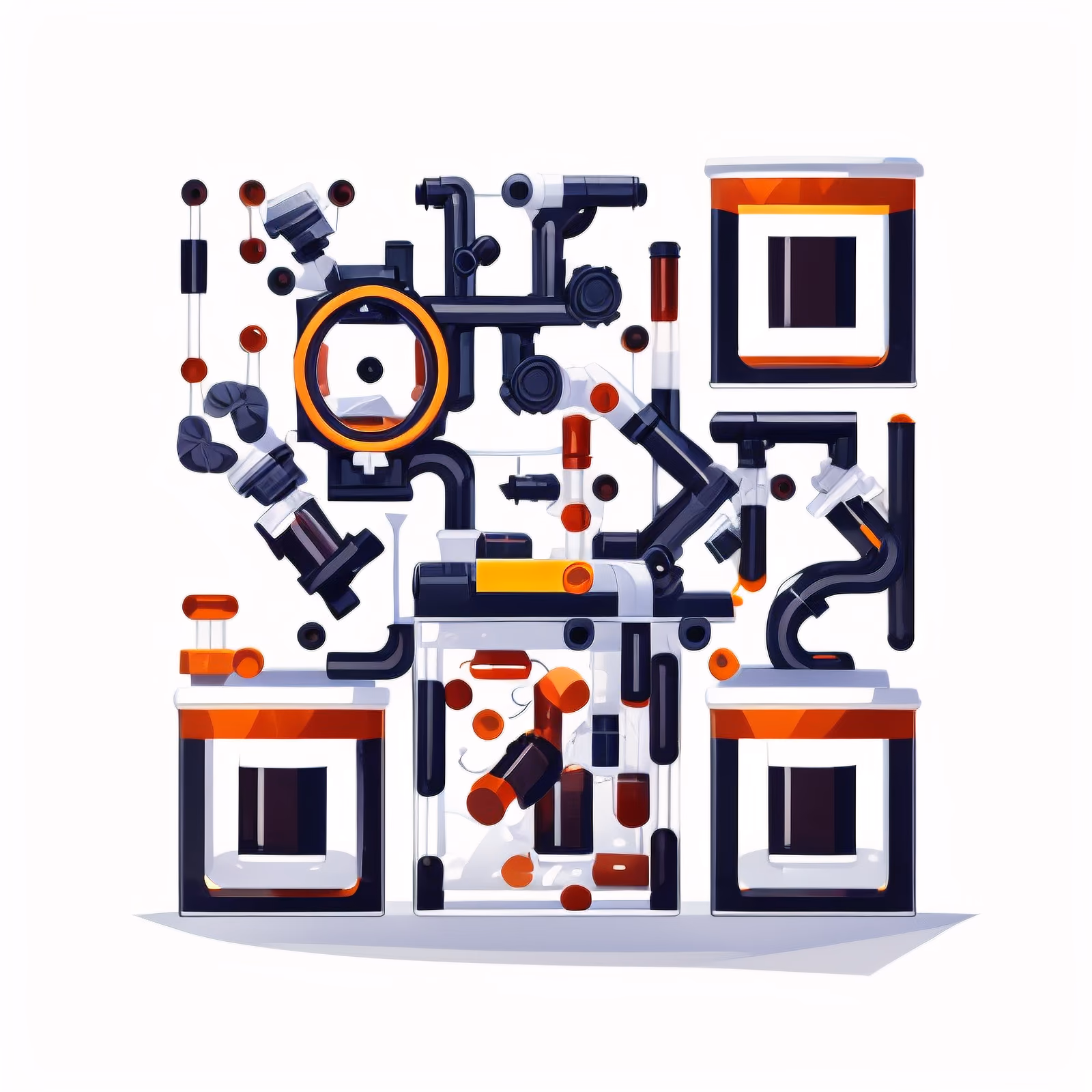 Science Lab Microscopes Vector QR Code for Posters — image 1
