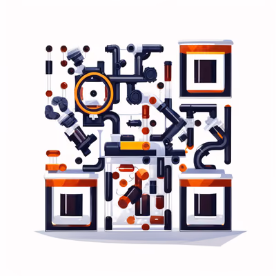Science Lab Microscopes Vector QR Code for Posters — image 1