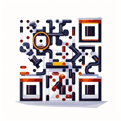 Science Lab Microscopes Vector QR Code for Posters