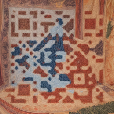 Embroidered Tapestry Textile QR Code Art — image 1