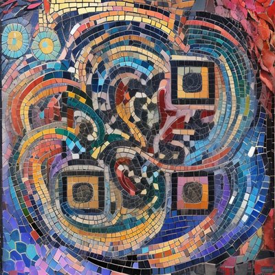 Galaxy Swirl Mosaic QR Code Art
