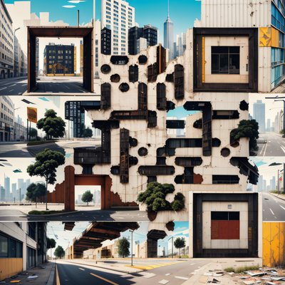 Urban Architecture Collage QR Code for Posters