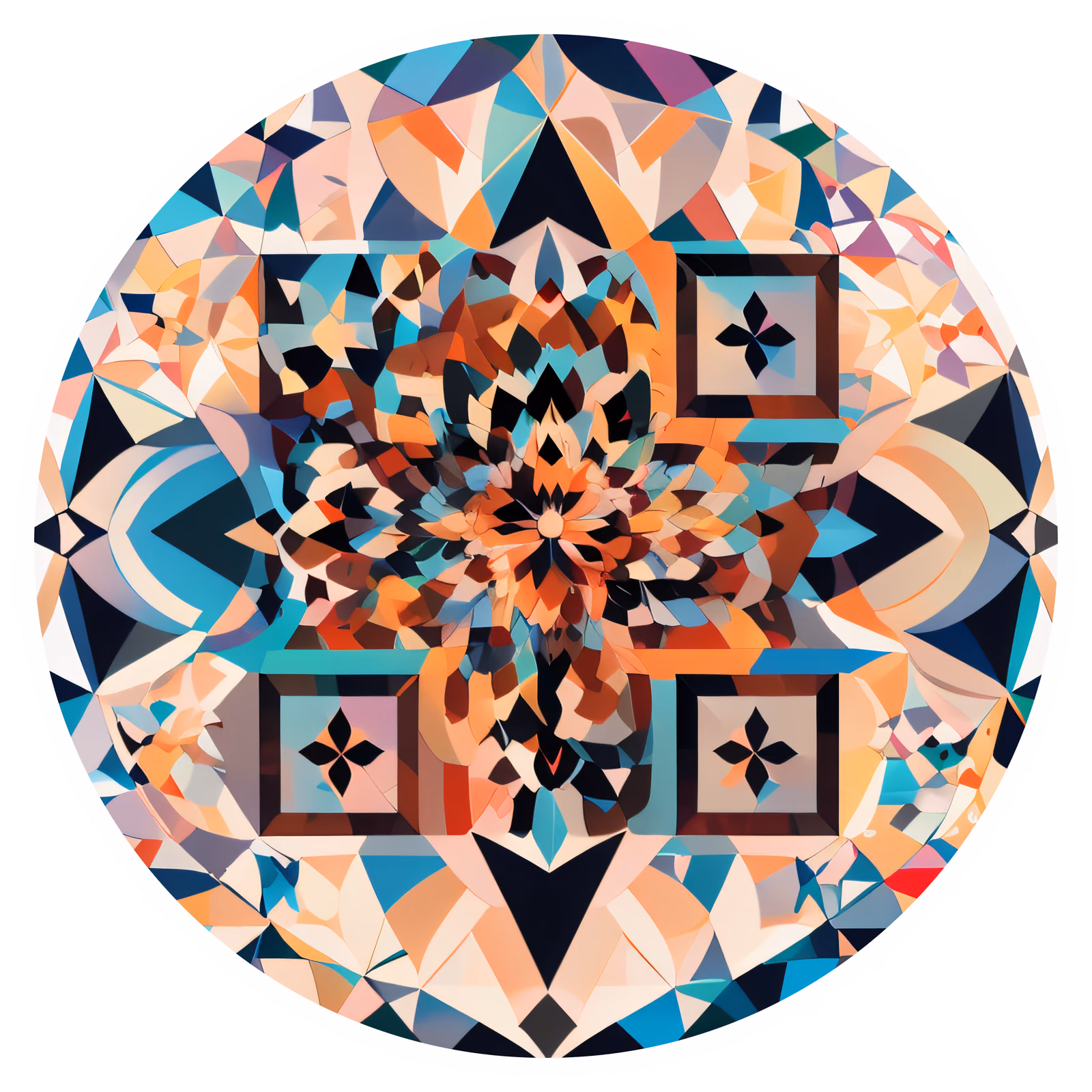 Kaleidoscope Geometric Vector QR Code for Stickers — image 1
