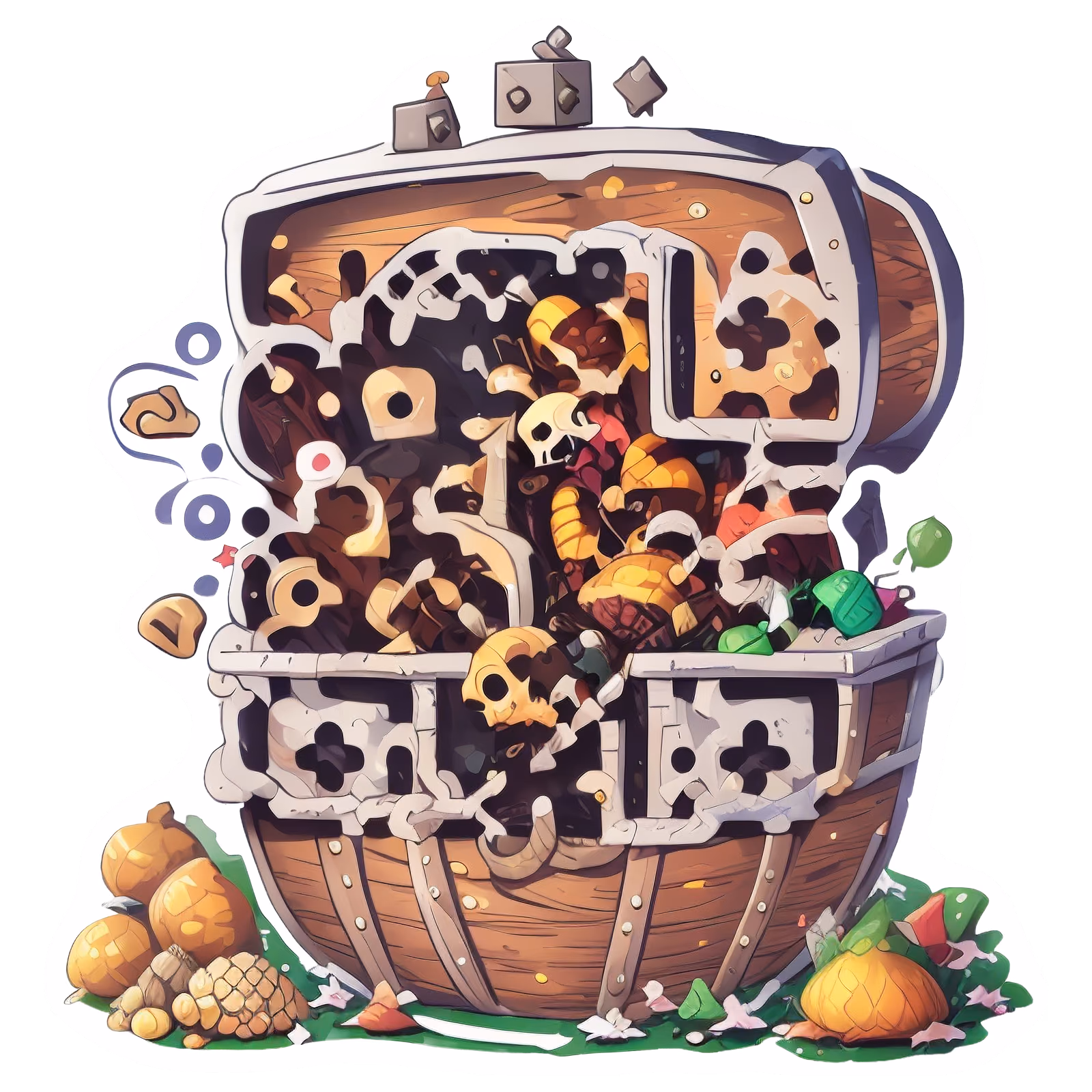 Treasure Chest Cartoon Sticker QR Code for Stickers — image 1