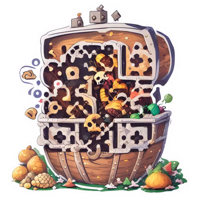 Treasure Chest Cartoon Sticker QR Code for Stickers — image 1