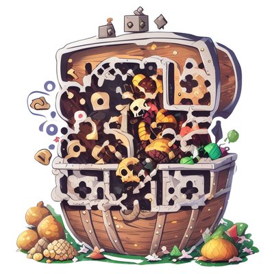 Treasure Chest Cartoon Sticker QR Code for Stickers