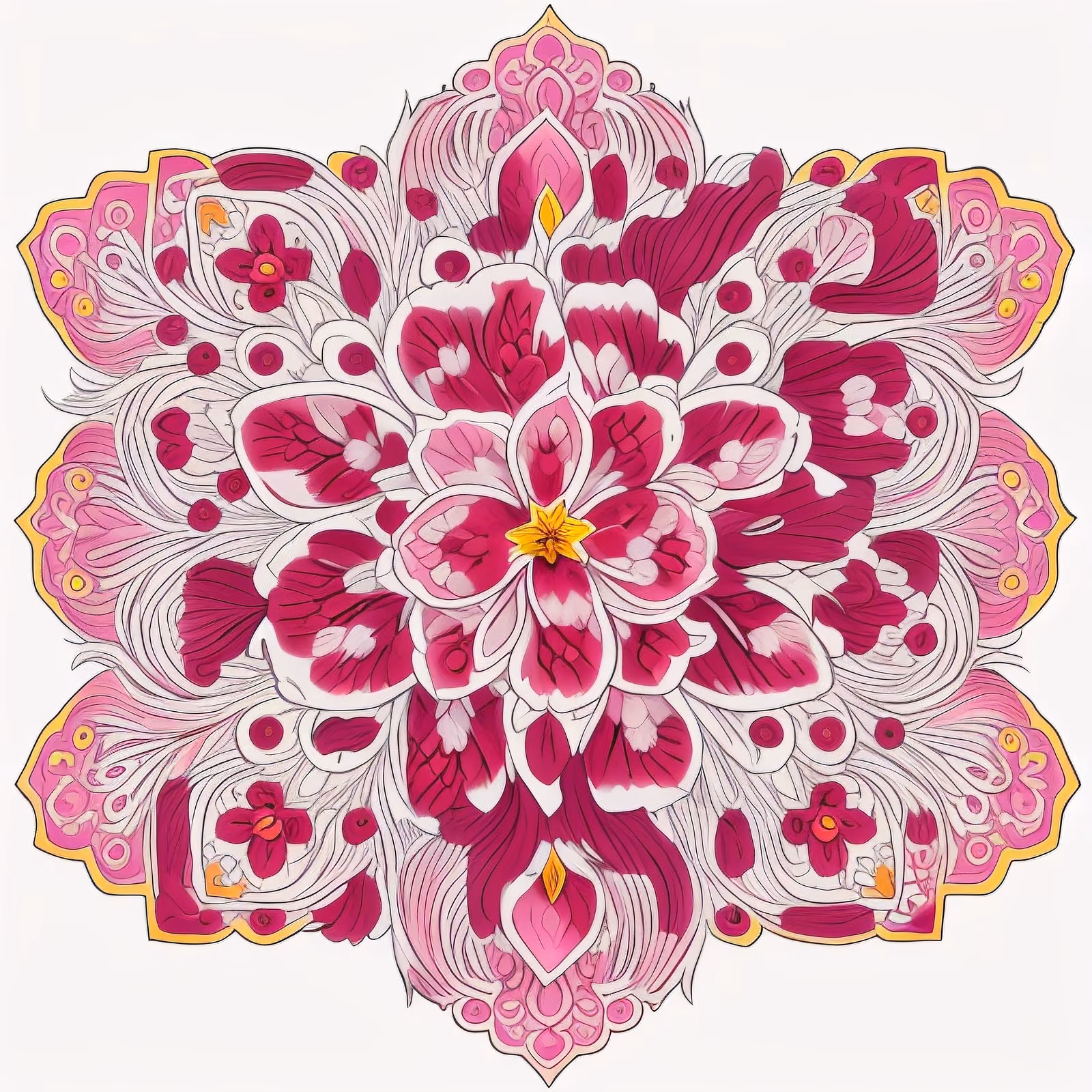 Pink Floral Mandala QR Code Art — image 1
