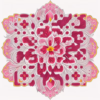 Pink Floral Mandala QR Code Art — image 1