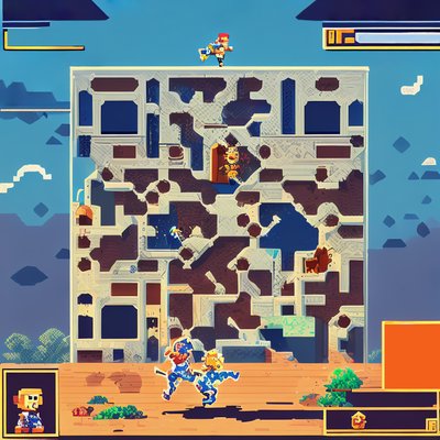 Pixel Art Platformer Tower QR Code for Posters