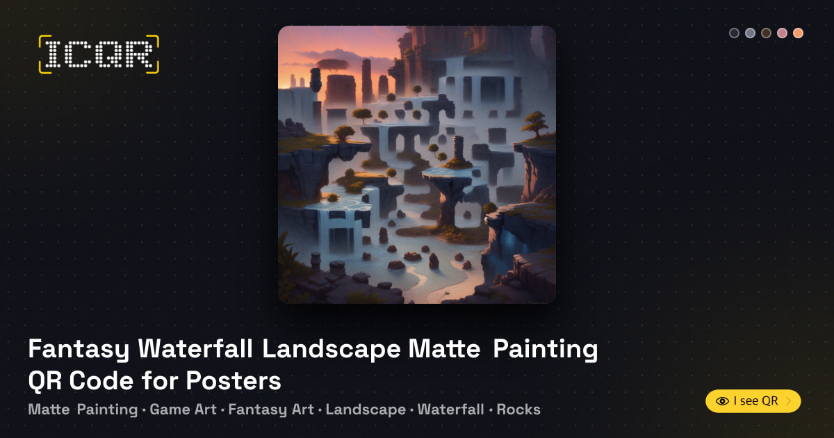 Fantasy Waterfall Landscape Matte