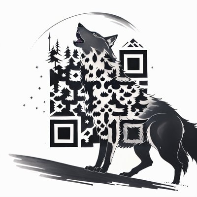 Howling Wolf Ink Tattoo QR Code for Temporary Tattoos